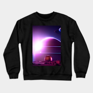 STYLISH PURPLE AND BLUE PLANETS Crewneck Sweatshirt